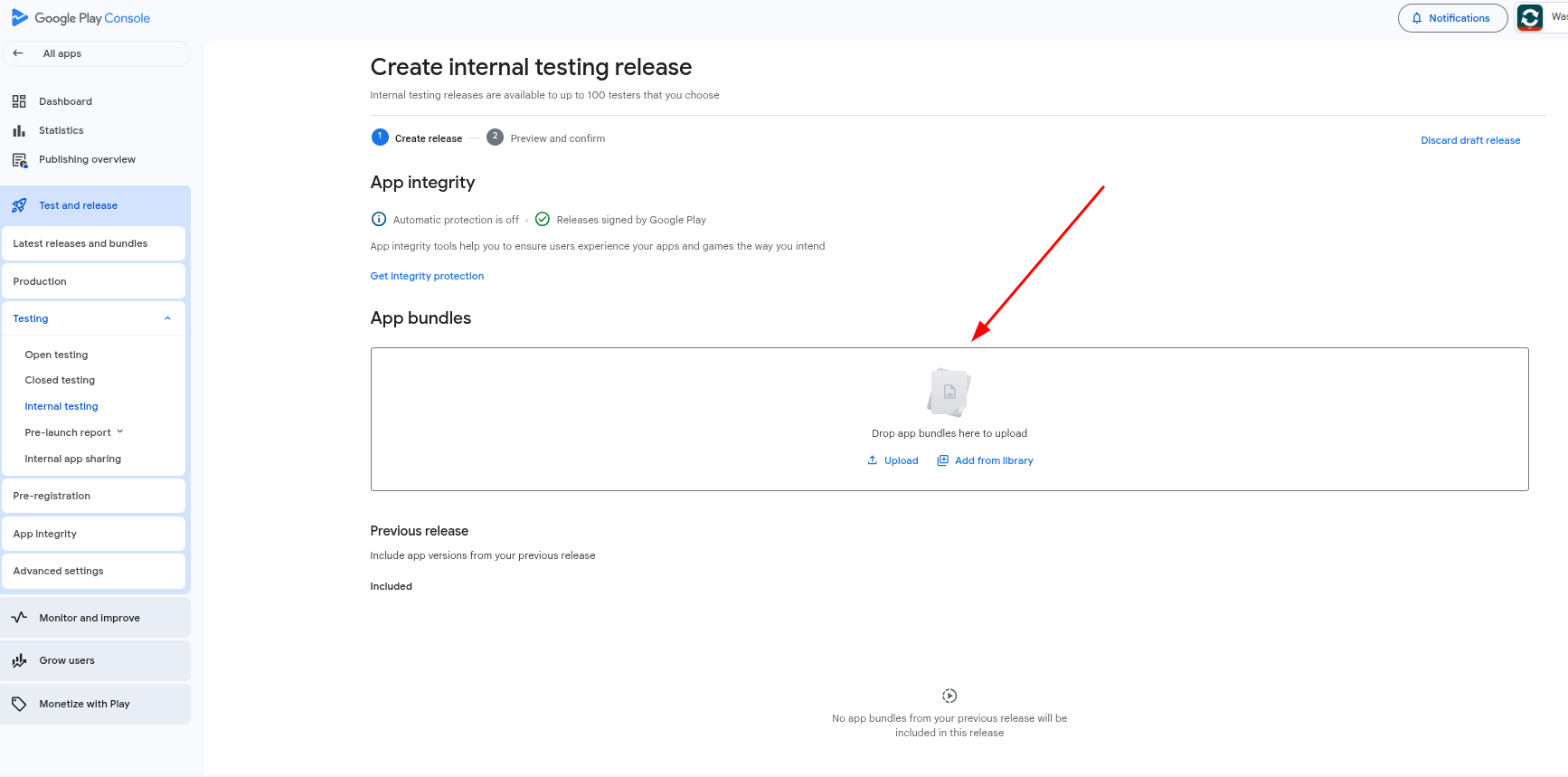 Play Store Upload Step 2