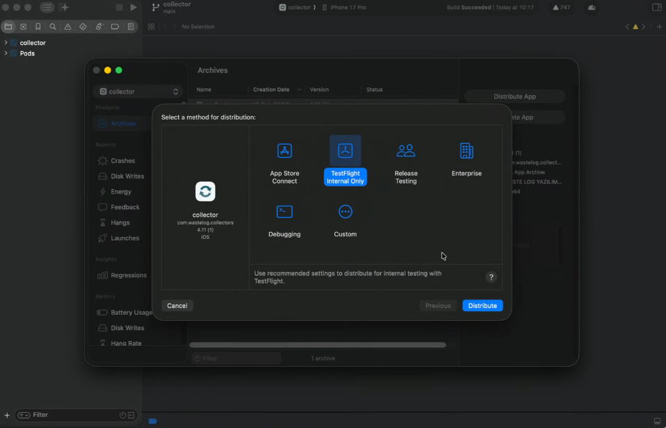Build type selection